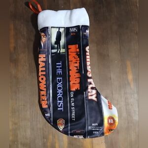 Horror Movie VHS Halloween Christmas Stocking
